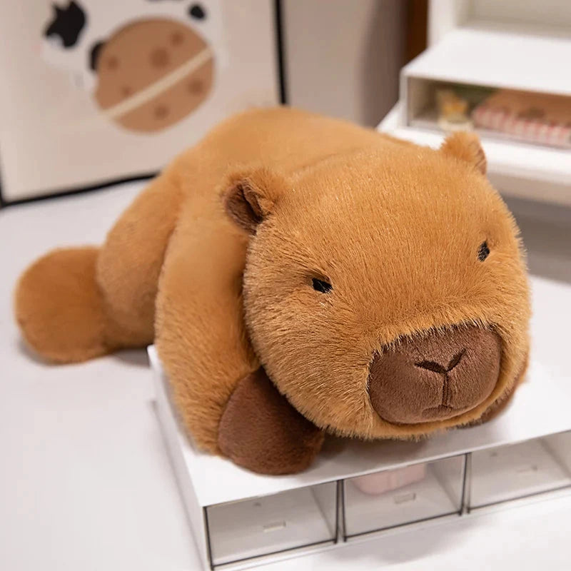 kawaiies-softtoys-plushies-kawaii-plush-Fluffy Laying Animal Family Plushies Soft toy Capybara 18cm 