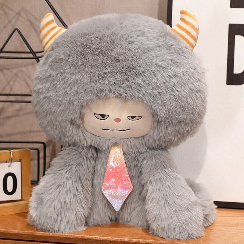 kawaiies-softtoys-plushies-kawaii-plush-Fluffy Monsters Plushie Family Soft toy Light Grey 