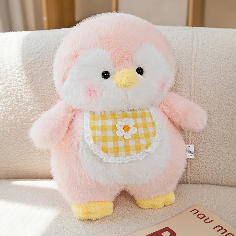 kawaiies-softtoys-plushies-kawaii-plush-Fluffy Penguin Squad Plushies with Bib Soft toy Pink 4in / 11cm (Pendant) 