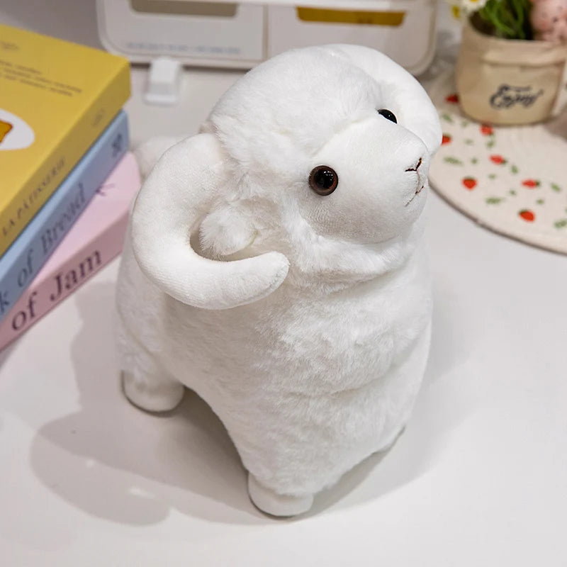 kawaiies-softtoys-plushies-kawaii-plush-Fluffy Pink White Sheep Ram Plushies Soft toy White 25cm 