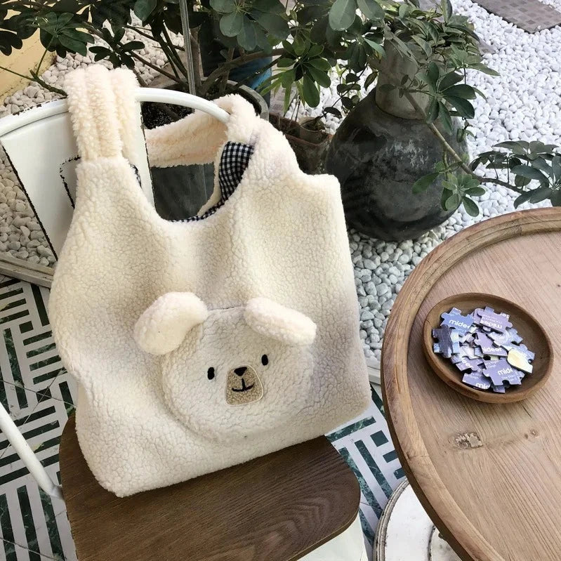 kawaiies-softtoys-plushies-kawaii-plush-Fluffy Round Bear Tote Bag Apparel 