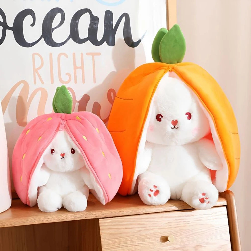 kawaiies-softtoys-plushies-kawaii-plush-Fluffy Strawberry Carrot Bunny Zip Up Plushie Soft toy 