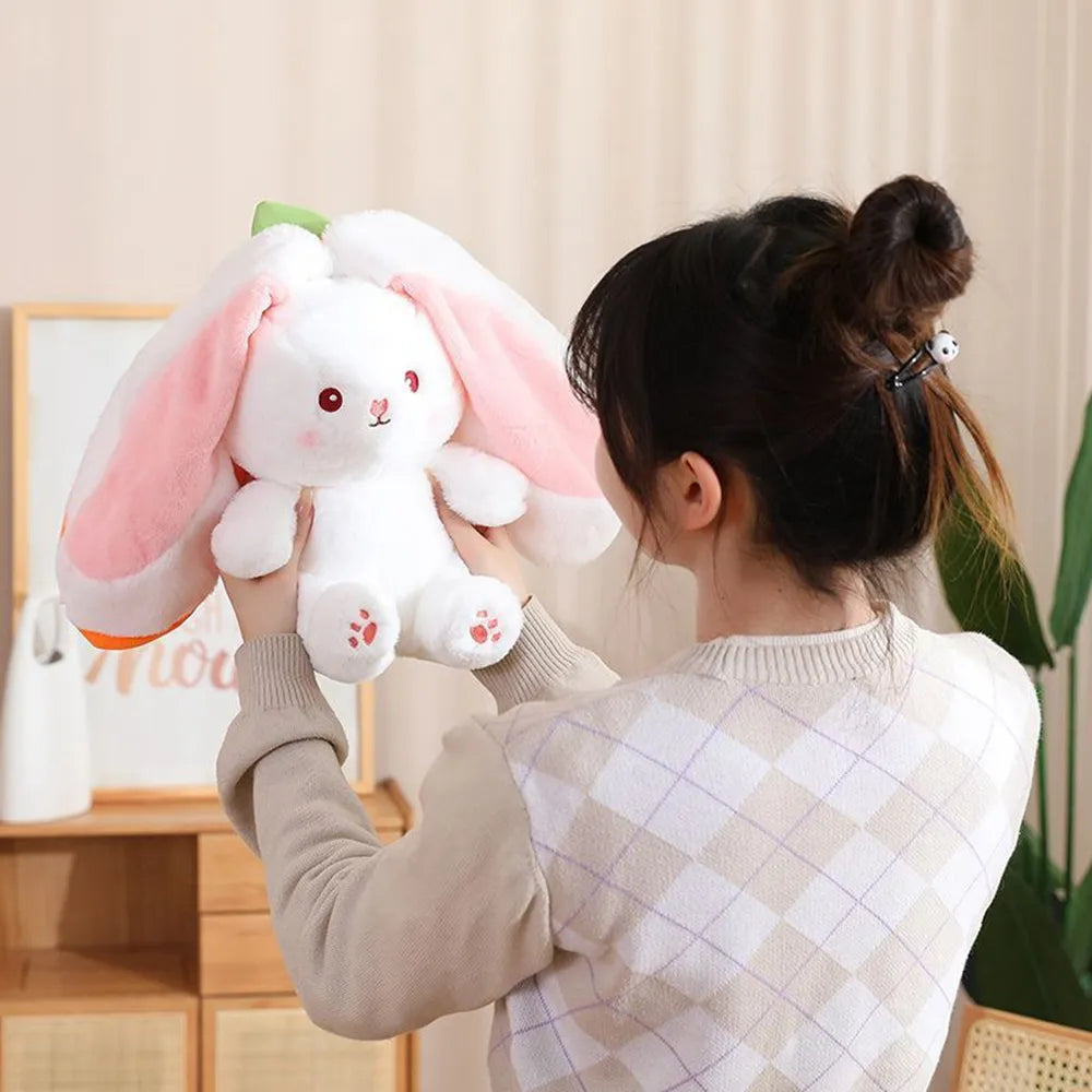 kawaiies-softtoys-plushies-kawaii-plush-Fluffy Strawberry Carrot Bunny Zip Up Plushie Soft toy 