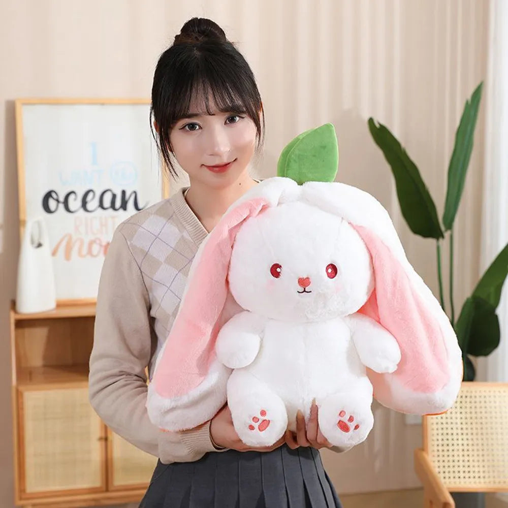 kawaiies-softtoys-plushies-kawaii-plush-Fluffy Strawberry Carrot Bunny Zip Up Plushie Soft toy 