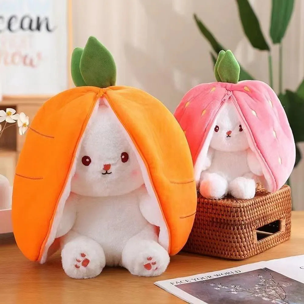 kawaiies-softtoys-plushies-kawaii-plush-Fluffy Strawberry Carrot Bunny Zip Up Plushie Soft toy 