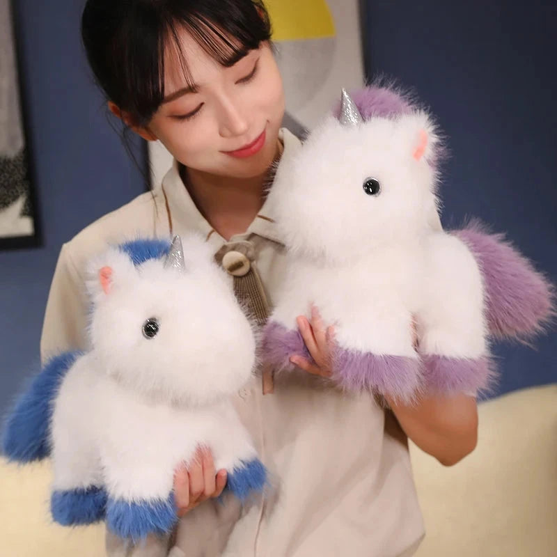 kawaiies-softtoys-plushies-kawaii-plush-Fluffy White Blue Purple Chibi Unicorn Plushie Soft toy 