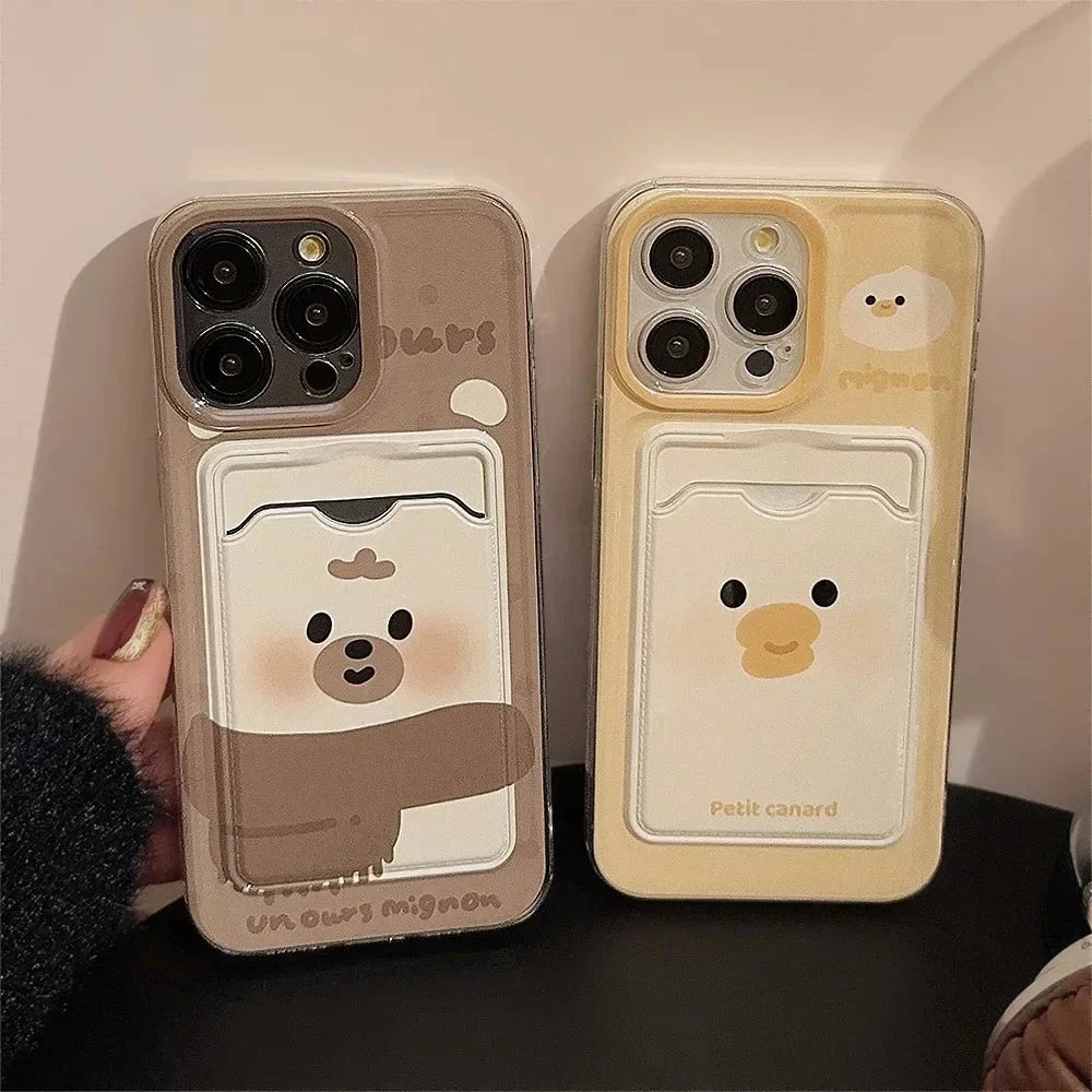 kawaiies-softtoys-plushies-kawaii-plush-Funny Animals iPhone Case with Card Holder Accessories 