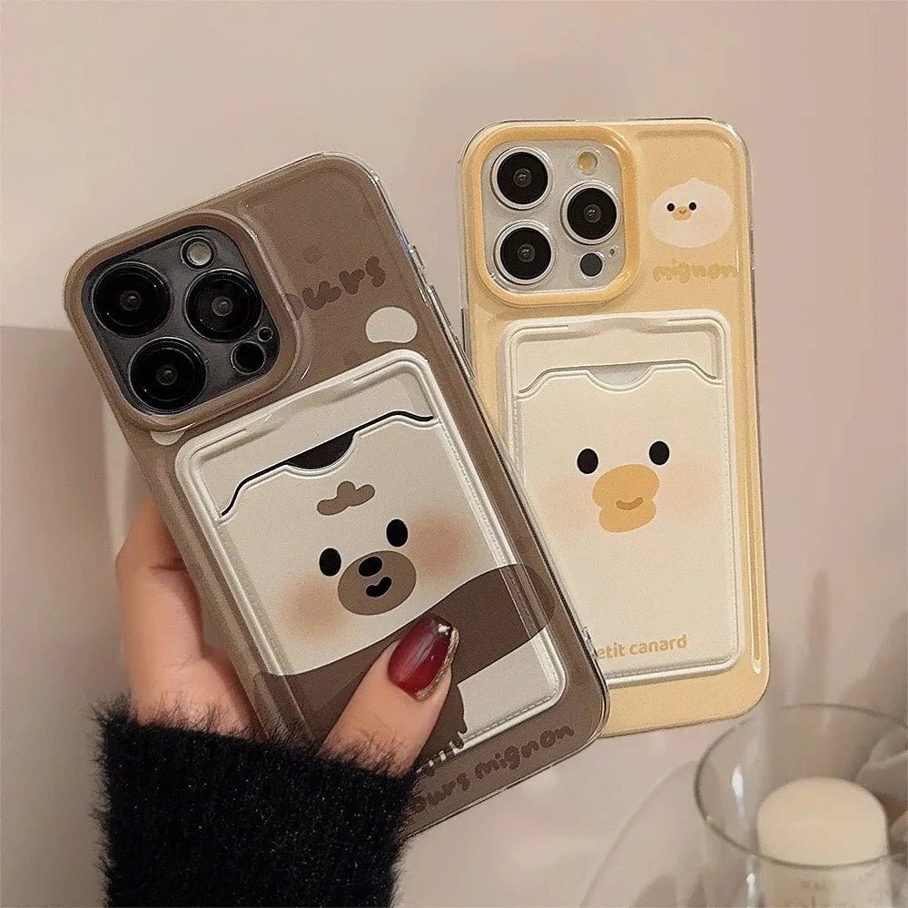 kawaiies-softtoys-plushies-kawaii-plush-Funny Animals iPhone Case with Card Holder Accessories 