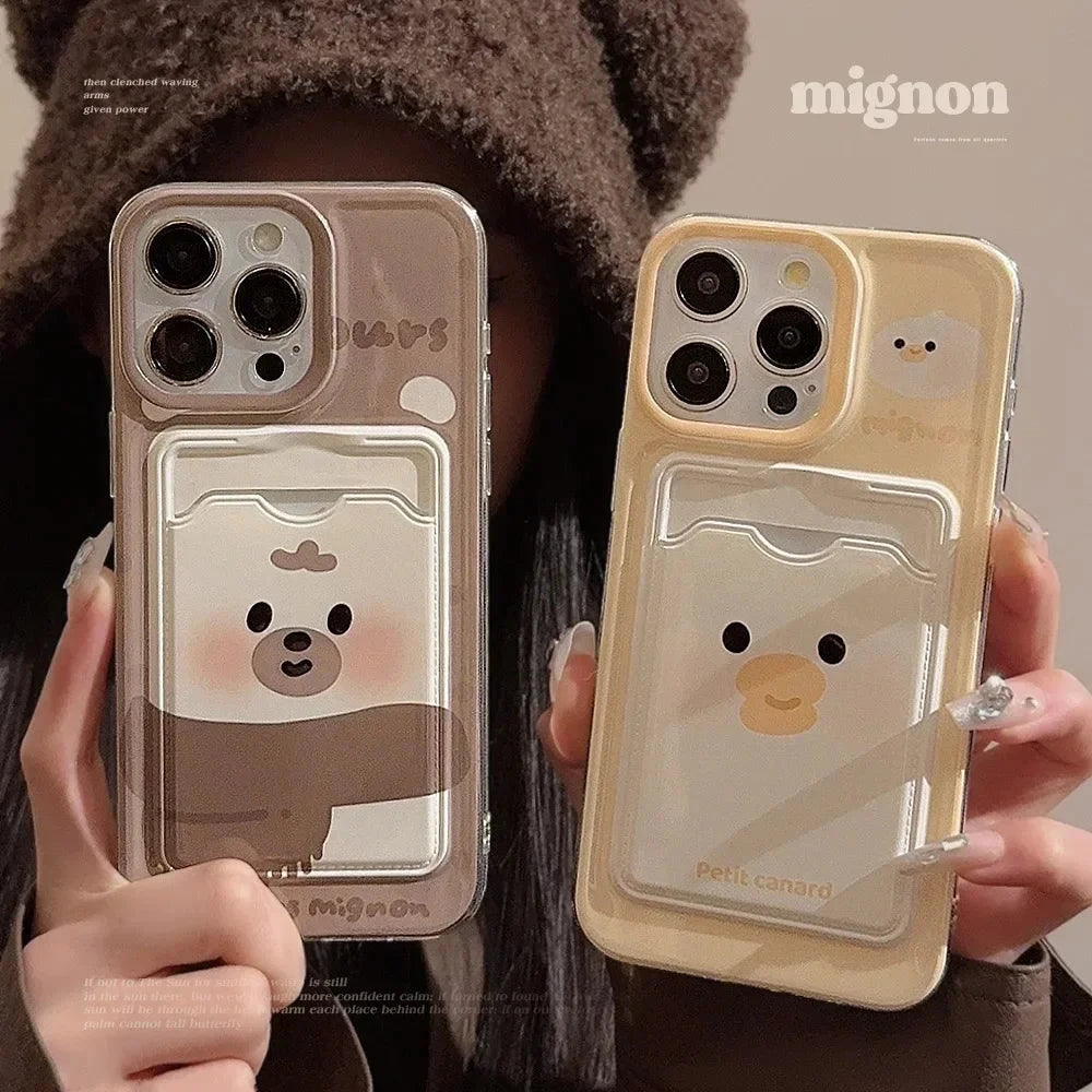 kawaiies-softtoys-plushies-kawaii-plush-Funny Animals iPhone Case with Card Holder Accessories 