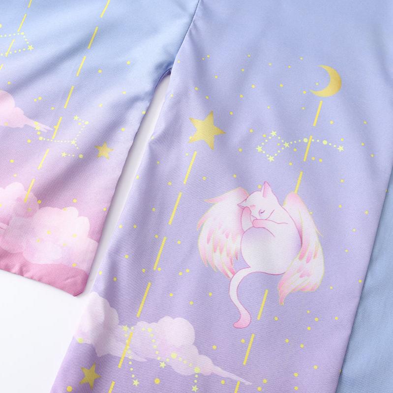 kawaiies-softtoys-plushies-kawaii-plush-Galaxy Purple Blue Pink Clouds Women's Kimono Kimono 