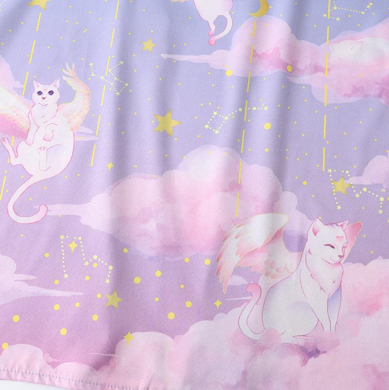 kawaiies-softtoys-plushies-kawaii-plush-Galaxy Purple Blue Pink Clouds Women's Kimono Kimono 