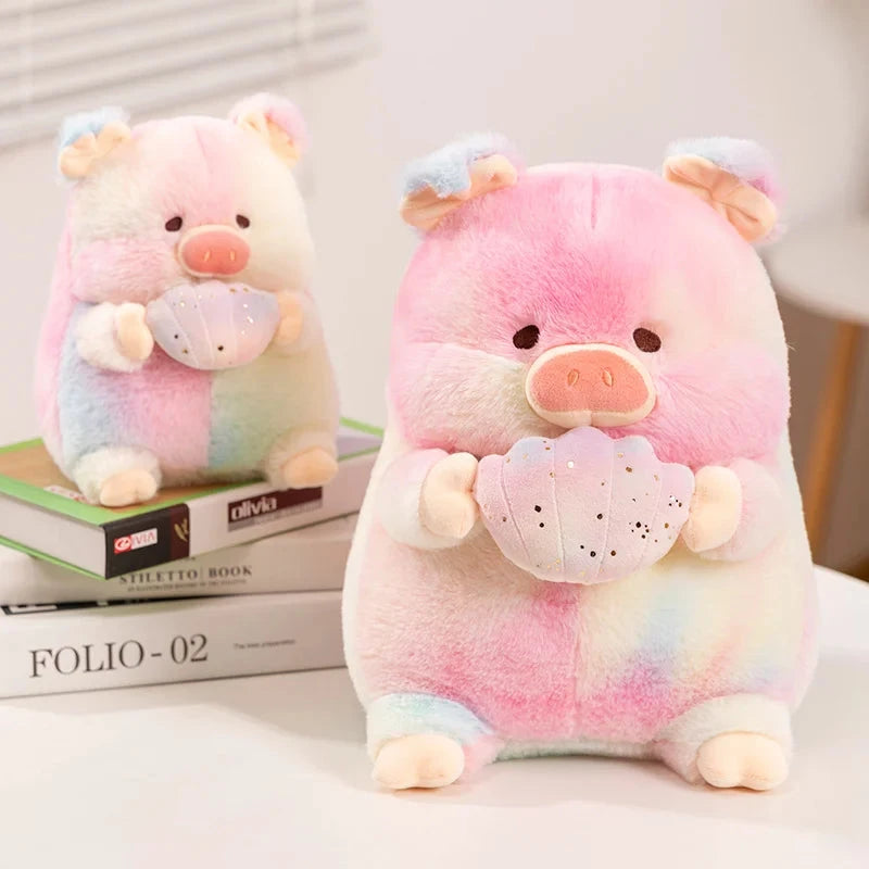 kawaiies-softtoys-plushies-kawaii-plush-Galaxy Rainbow Pig Holding Shell Plushie Soft toy 