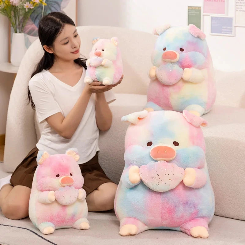 kawaiies-softtoys-plushies-kawaii-plush-Galaxy Rainbow Pig Holding Shell Plushie Soft toy 