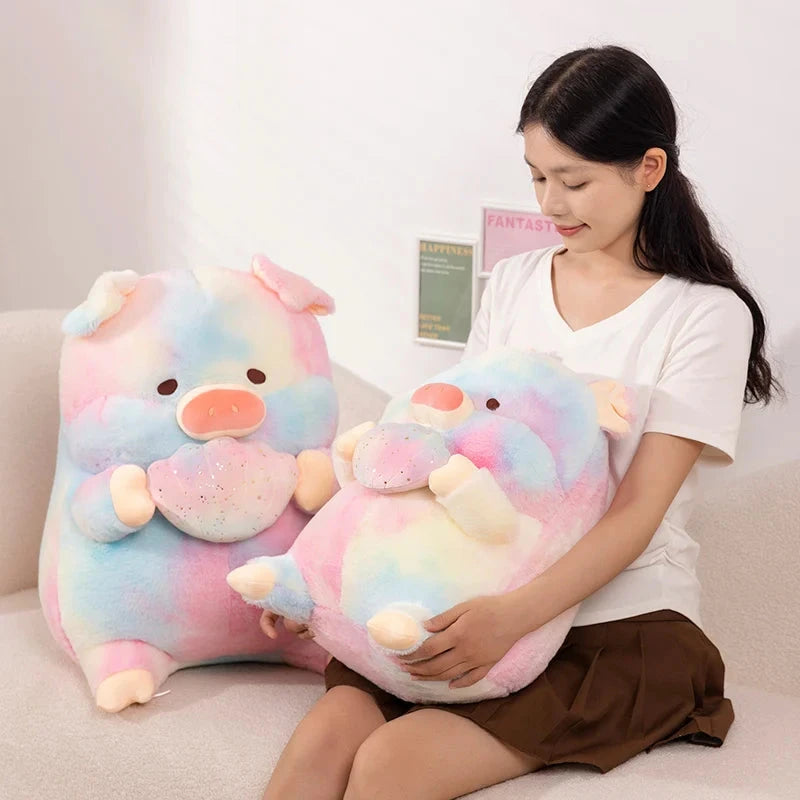 kawaiies-softtoys-plushies-kawaii-plush-Galaxy Rainbow Pig Holding Shell Plushie Soft toy 