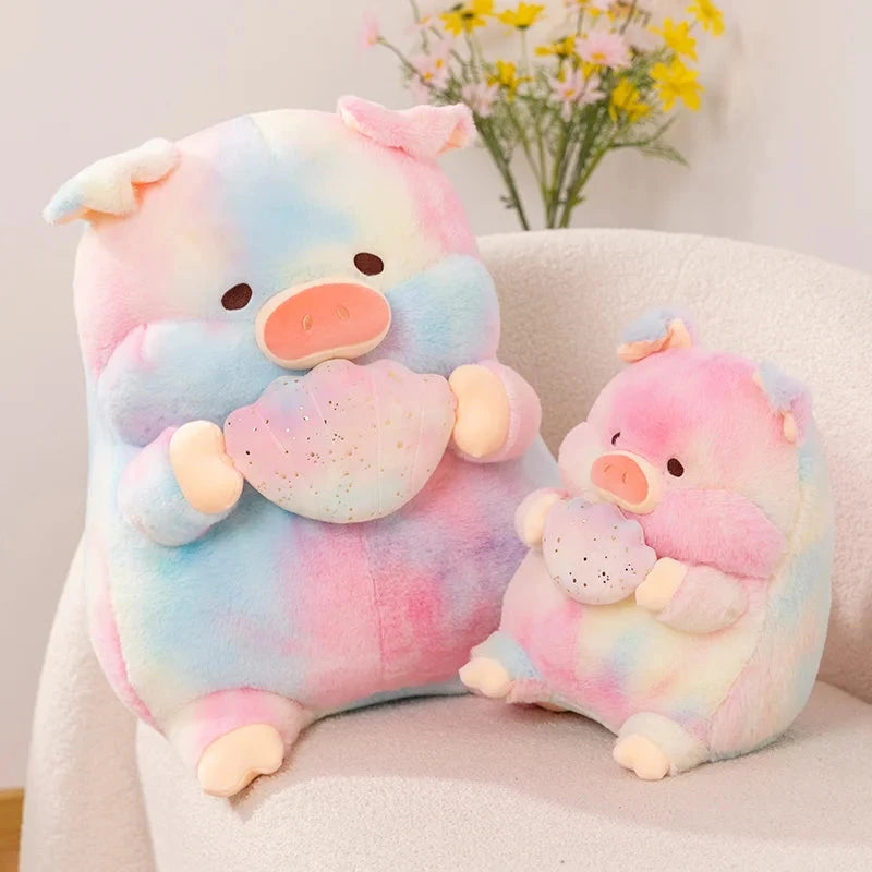 kawaiies-softtoys-plushies-kawaii-plush-Galaxy Rainbow Pig Holding Shell Plushie Soft toy 