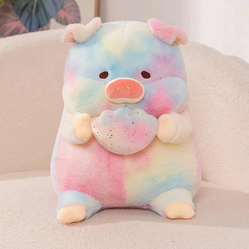 kawaiies-softtoys-plushies-kawaii-plush-Galaxy Rainbow Pig Holding Shell Plushie Soft toy Blue 20cm 