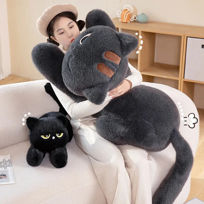 kawaiies-softtoys-plushies-kawaii-plush-Giant Black Grey Cat Plushies Soft toy 