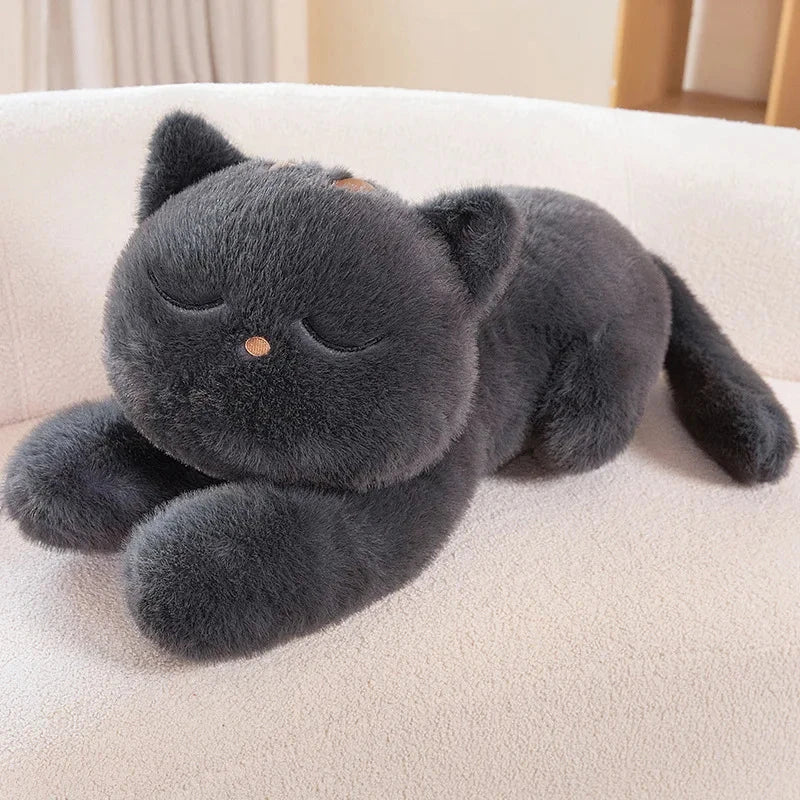 kawaiies-softtoys-plushies-kawaii-plush-Giant Black Grey Cat Plushies Soft toy Grey Sleeping 23in / 60cm 