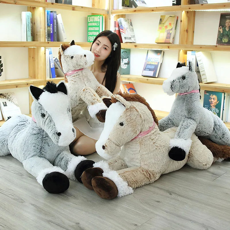 kawaiies-softtoys-plushies-kawaii-plush-Giant Fluffy Brown Gray Horse Plushie Soft toy 