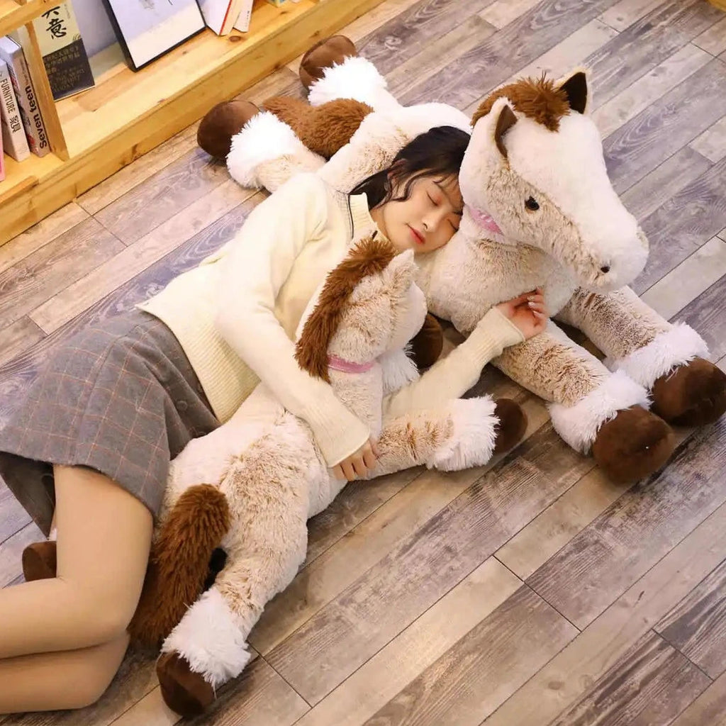 kawaiies-softtoys-plushies-kawaii-plush-Giant Fluffy Brown Gray Horse Plushie Soft toy 