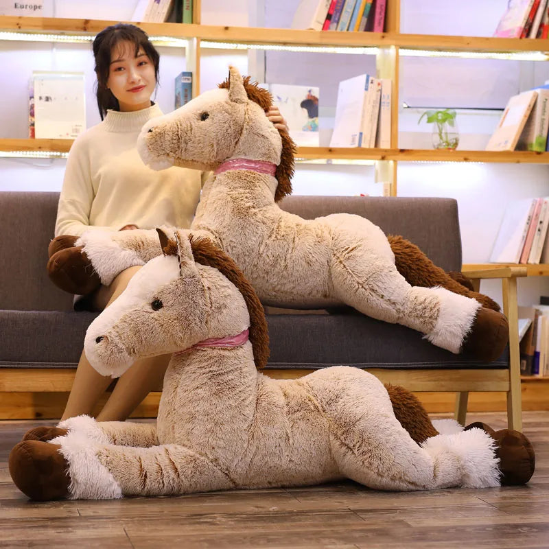 kawaiies-softtoys-plushies-kawaii-plush-Giant Fluffy Brown Gray Horse Plushie Soft toy 