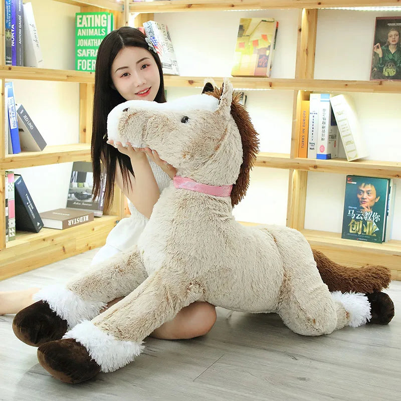 kawaiies-softtoys-plushies-kawaii-plush-Giant Fluffy Brown Gray Horse Plushie Soft toy 