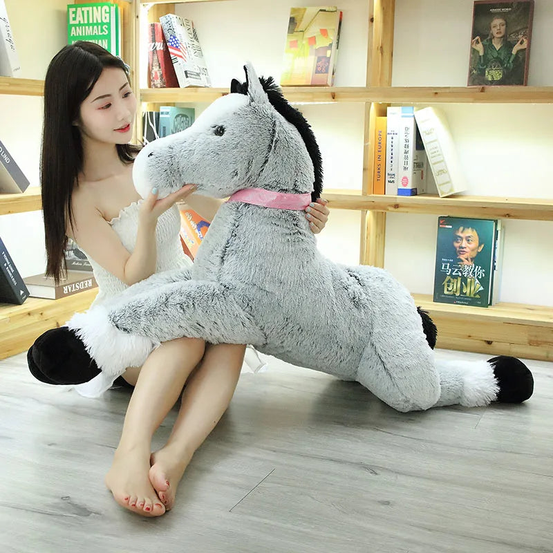 kawaiies-softtoys-plushies-kawaii-plush-Giant Fluffy Brown Gray Horse Plushie Soft toy 