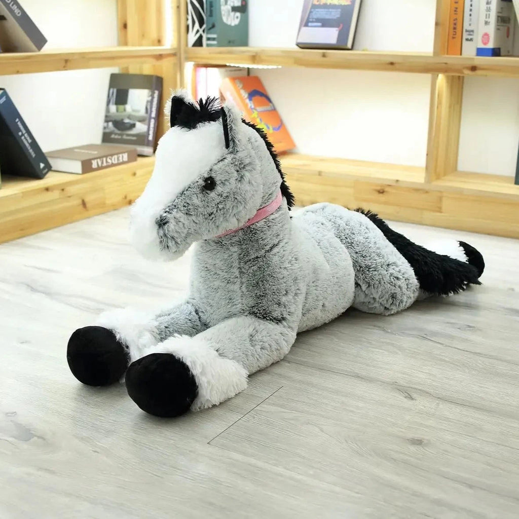 kawaiies-softtoys-plushies-kawaii-plush-Giant Fluffy Brown Gray Horse Plushie Soft toy Gray 35in / 90cm 