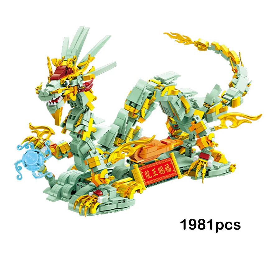 kawaiies-softtoys-plushies-kawaii-plush-Golden Emerald Dragon & Dragon King Building Sets Build it 