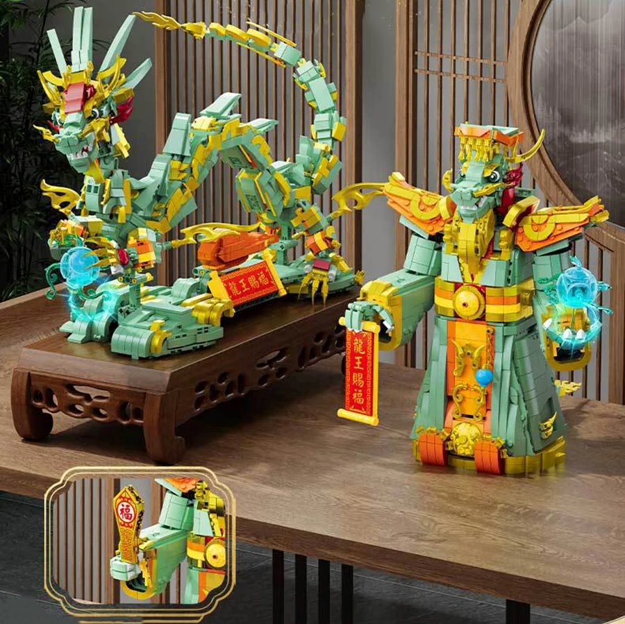 kawaiies-softtoys-plushies-kawaii-plush-Golden Emerald Dragon & Dragon King Building Sets Build it 