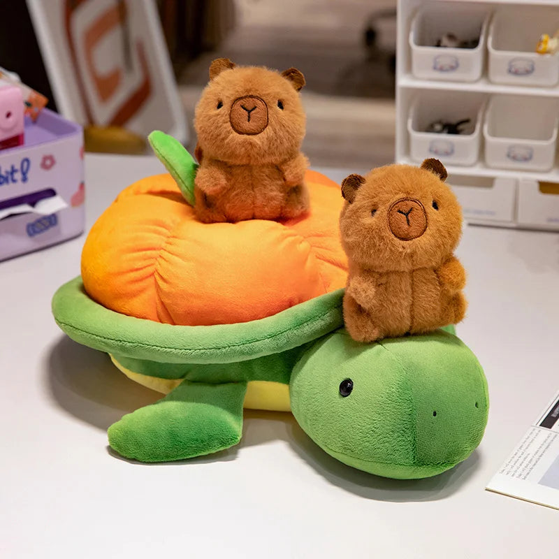 kawaiies-softtoys-plushies-kawaii-plush-Green Orange Turtle Plush Backpack Soft toy 