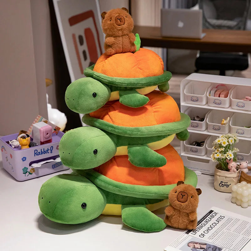 kawaiies-softtoys-plushies-kawaii-plush-Green Orange Turtle Plush Backpack Soft toy 