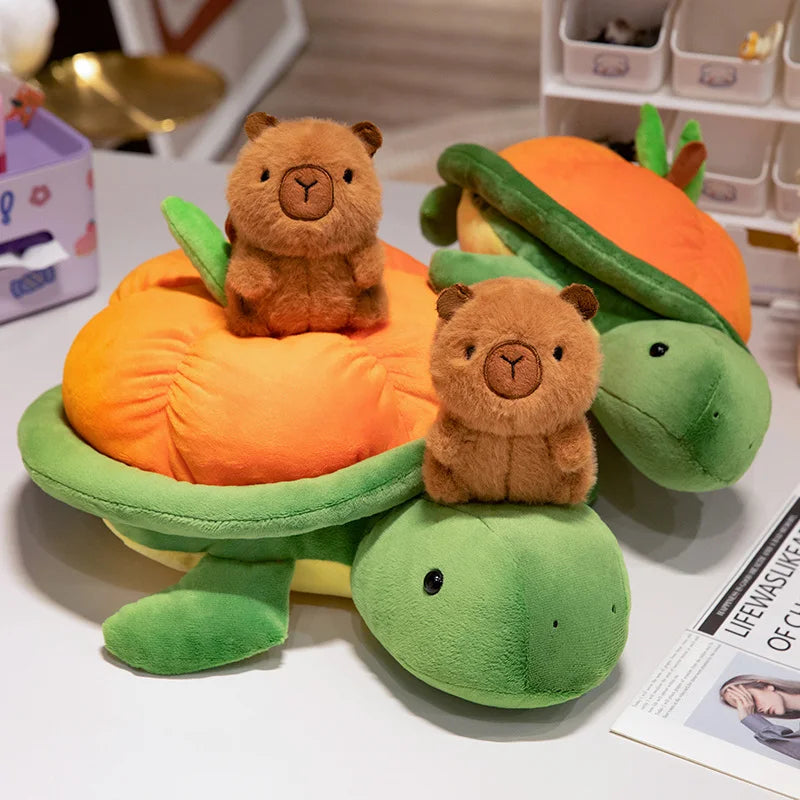 kawaiies-softtoys-plushies-kawaii-plush-Green Orange Turtle Plush Backpack Soft toy 