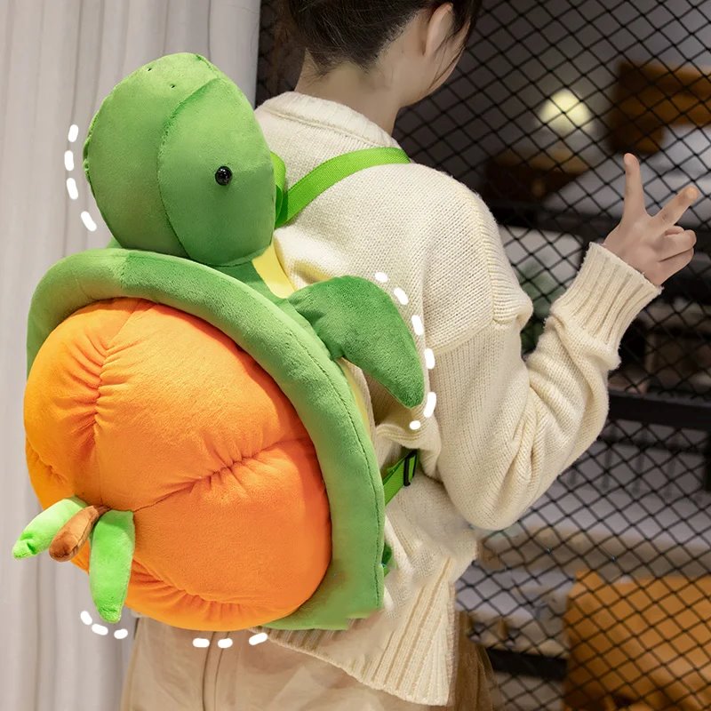 kawaiies-softtoys-plushies-kawaii-plush-Green Orange Turtle Plush Backpack Soft toy 