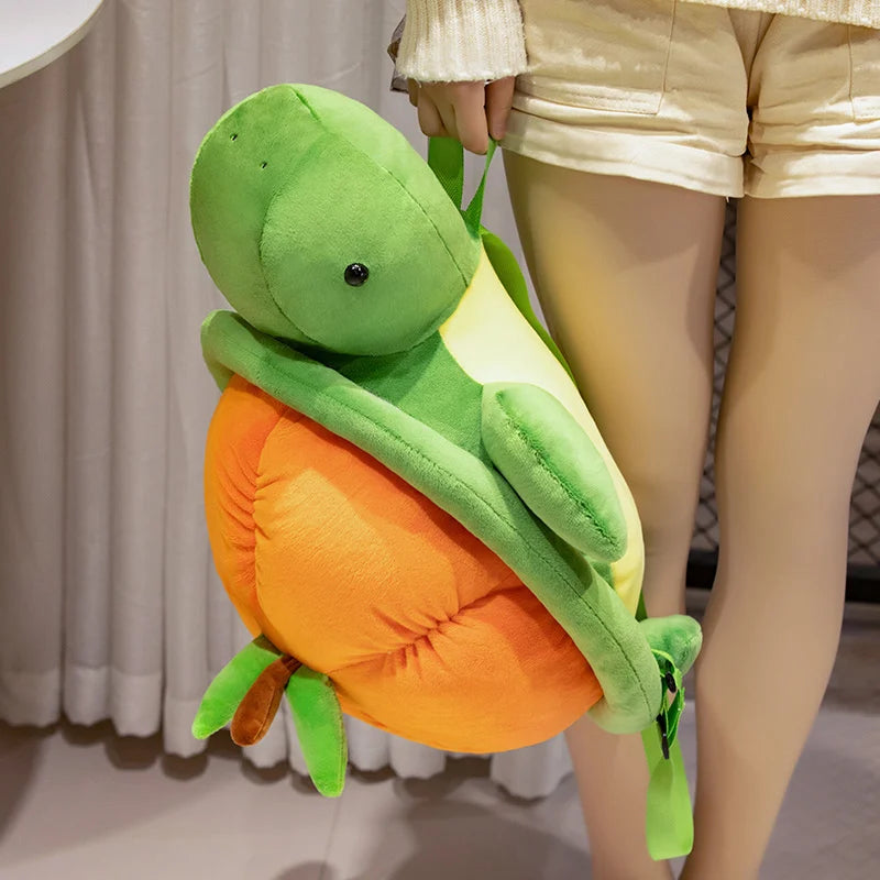 kawaiies-softtoys-plushies-kawaii-plush-Green Orange Turtle Plush Backpack Soft toy 