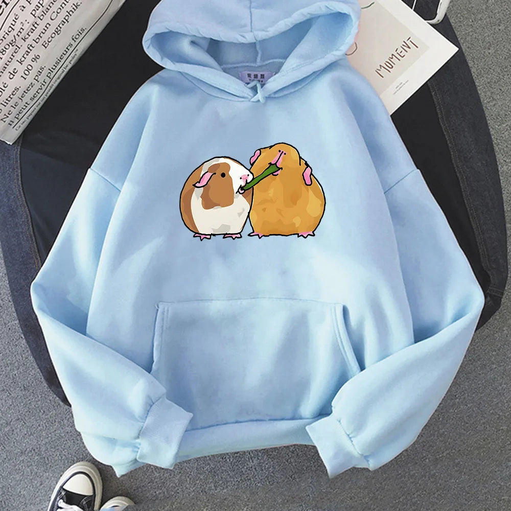 kawaiies-softtoys-plushies-kawaii-plush-Guinea Pig Sharing is Caring Unisex Hoodie Apparel Light Blue S 