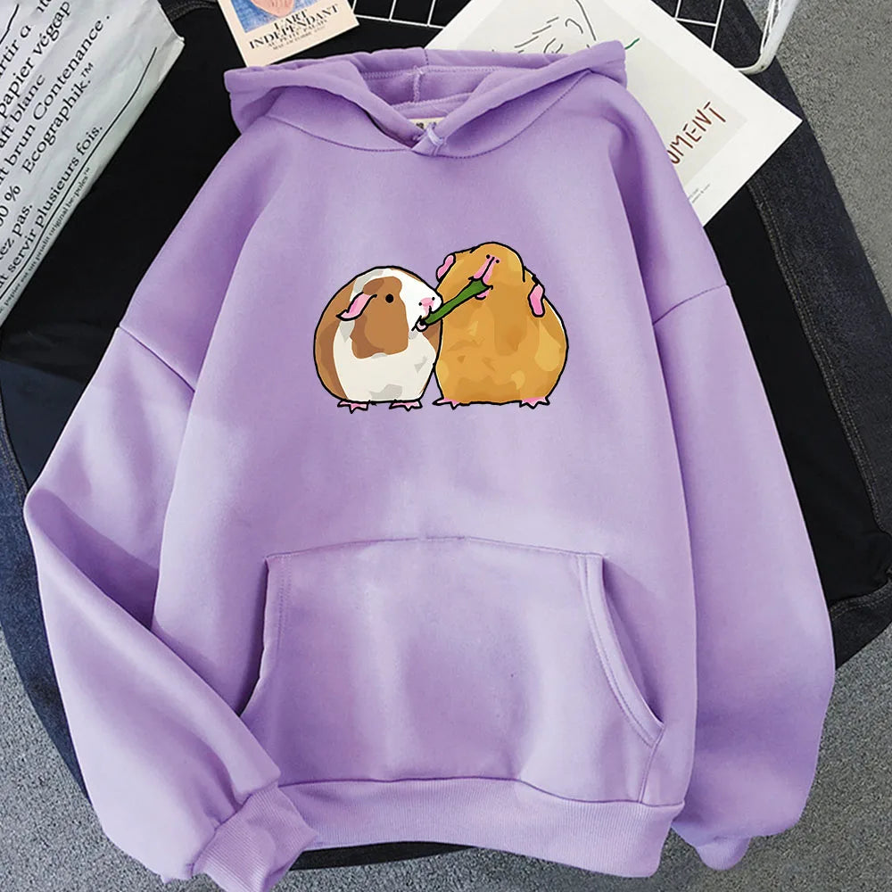 kawaiies-softtoys-plushies-kawaii-plush-Guinea Pig Sharing is Caring Unisex Hoodie Apparel Light Purple XS 