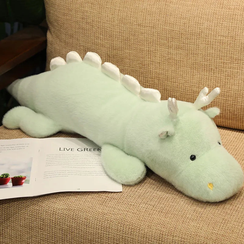 kawaiies-softtoys-plushies-kawaii-plush-Haku the Long Fluffy Dragon Plushies Soft toy Green 27in / 70cm 