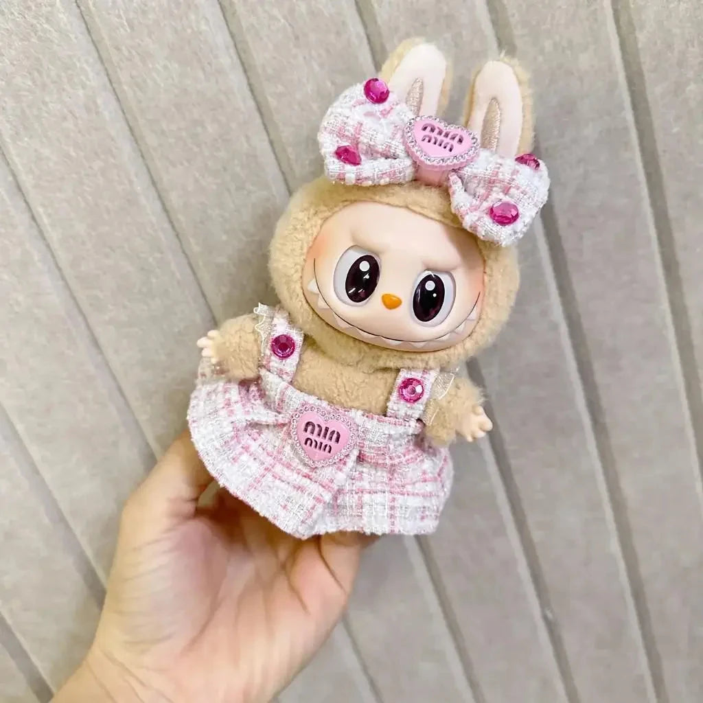 kawaiies-softtoys-plushies-kawaii-plush-Handmade Labubu Heart Dress Outfit with Accessories Accessories 