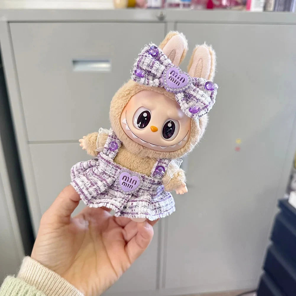 kawaiies-softtoys-plushies-kawaii-plush-Handmade Labubu Heart Dress Outfit with Accessories Accessories Min Min (Purple) 