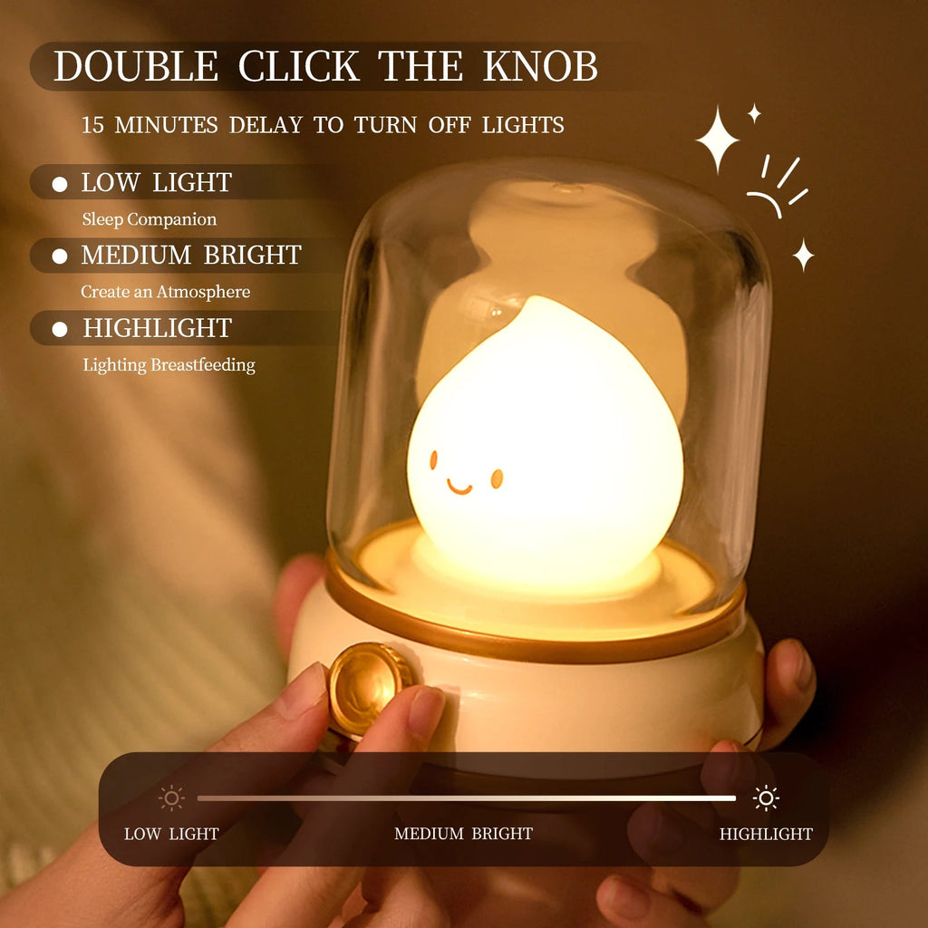 kawaiies-softtoys-plushies-kawaii-plush-Happy Glowing Candle Flame LED Night Light Home Decor 