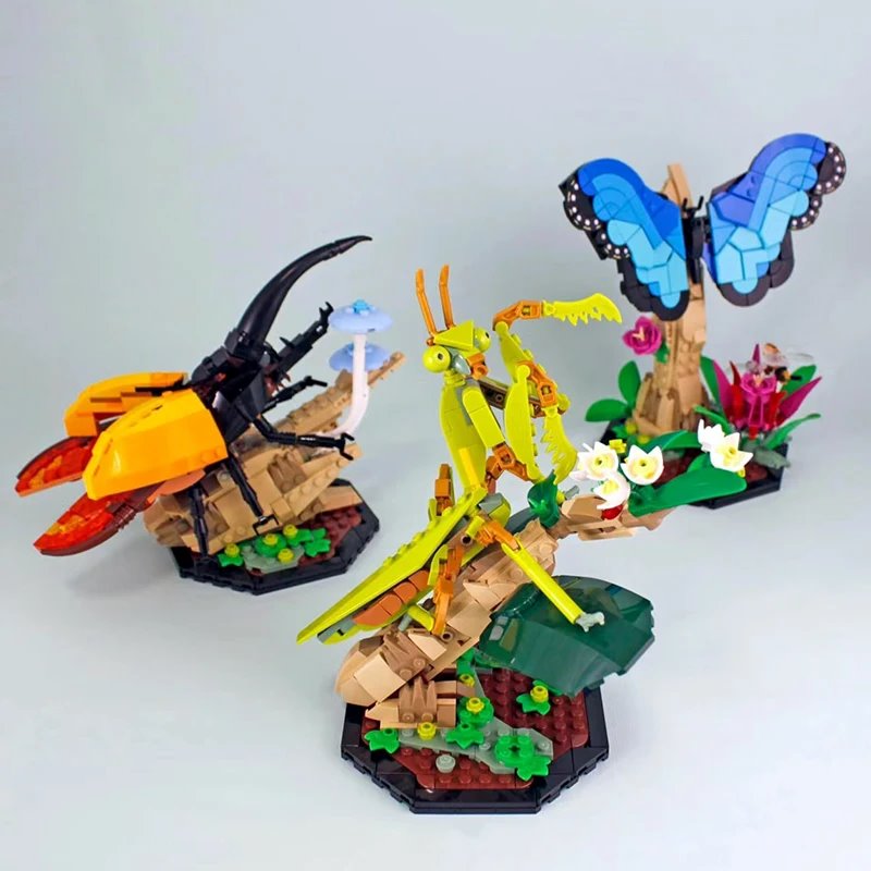 kawaiies-softtoys-plushies-kawaii-plush-Insect Butterfly Praying Mantis Beetle Set of 3 Building Sets Collection Build it 