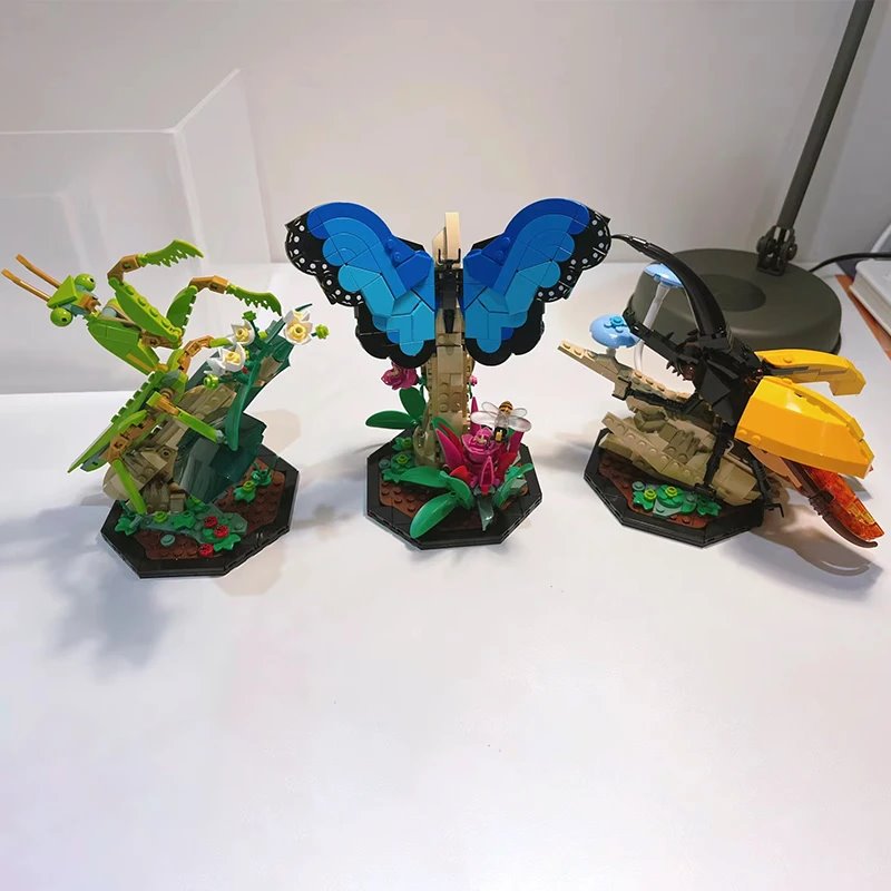 kawaiies-softtoys-plushies-kawaii-plush-Insect Butterfly Praying Mantis Beetle Set of 3 Building Sets Collection Build it 