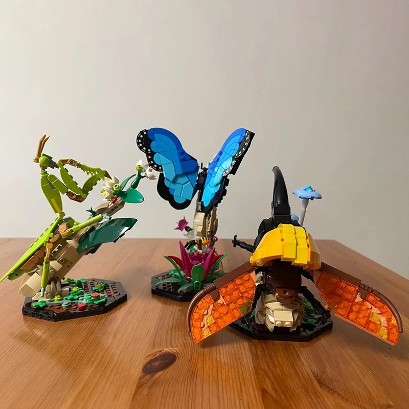 kawaiies-softtoys-plushies-kawaii-plush-Insect Butterfly Praying Mantis Beetle Set of 3 Building Sets Collection Build it 