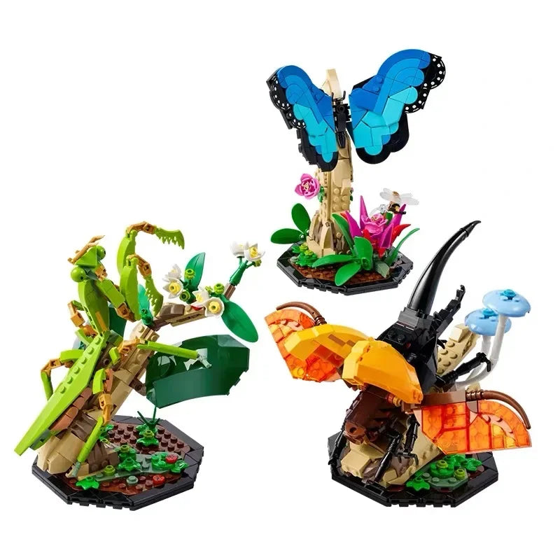 kawaiies-softtoys-plushies-kawaii-plush-Insect Butterfly Praying Mantis Beetle Set of 3 Building Sets Collection Build it 