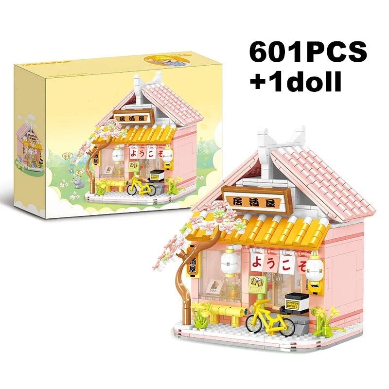 kawaiies-softtoys-plushies-kawaii-plush-Izakaya and Chashitsu Sakura Micro Building Blocks Build it Izakaya With Box 