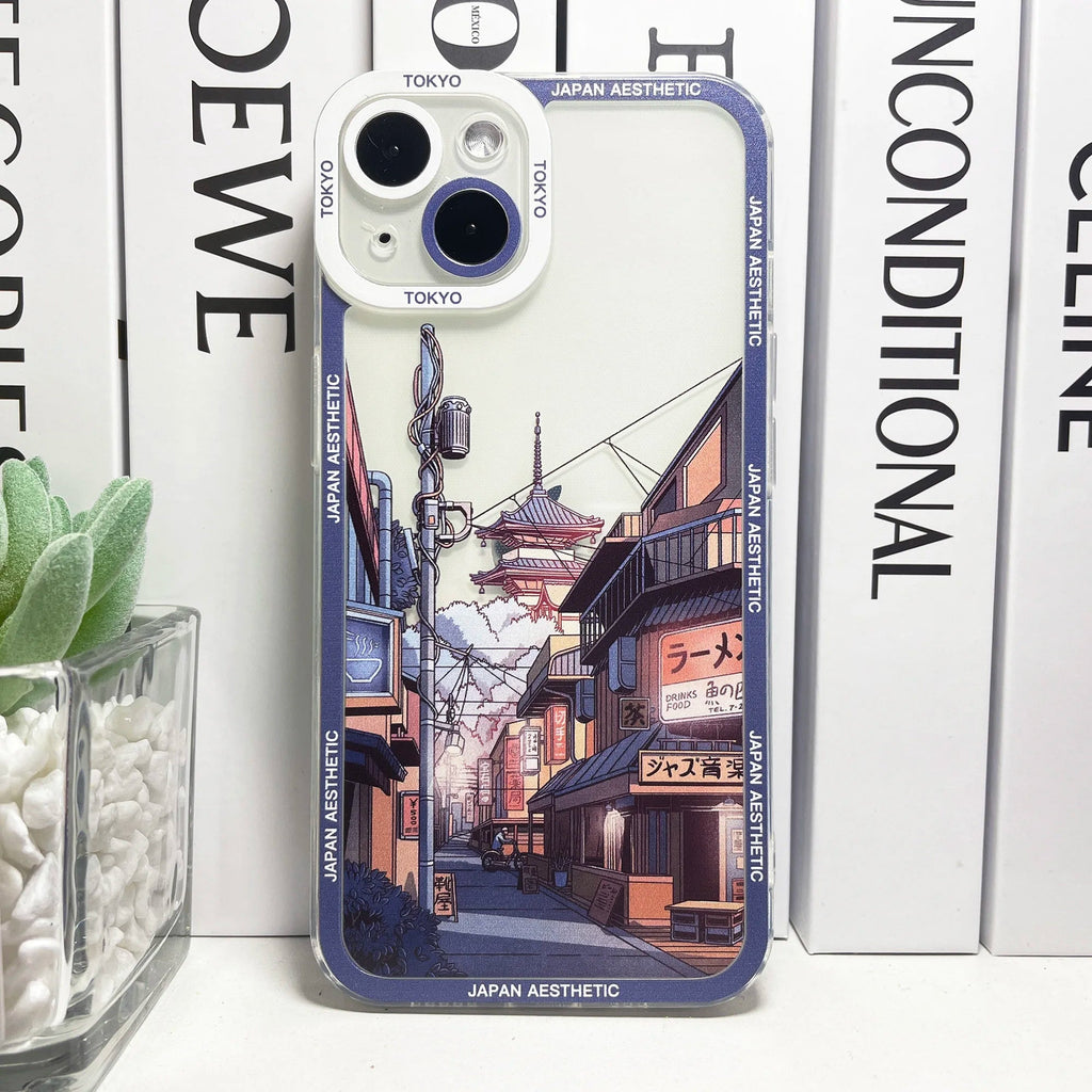 kawaiies-softtoys-plushies-kawaii-plush-Japanese Aesthetic Streets of Kyoto iPhone Case Accessories 