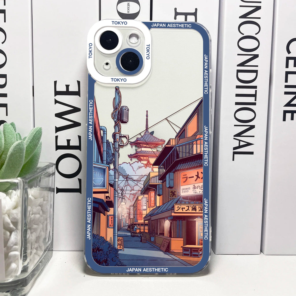 kawaiies-softtoys-plushies-kawaii-plush-Japanese Aesthetic Streets of Kyoto iPhone Case Accessories Sunset Temple iPhone X XS 