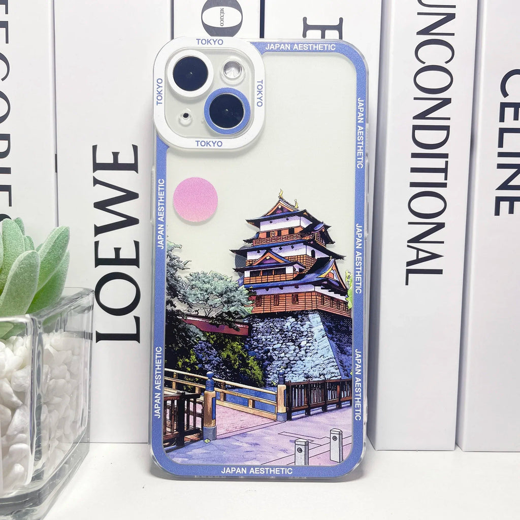 kawaiies-softtoys-plushies-kawaii-plush-Japanese Aesthetic Temple Castles Osaka Tokyo iPhone Case Accessories Gold iPhone X XS 