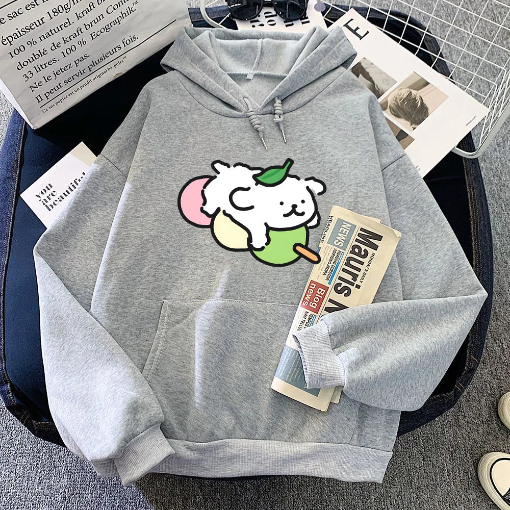 kawaiies-softtoys-plushies-kawaii-plush-Japanese Dango Luckie the Dog Unisex Hoodie Apparel Gray XS 